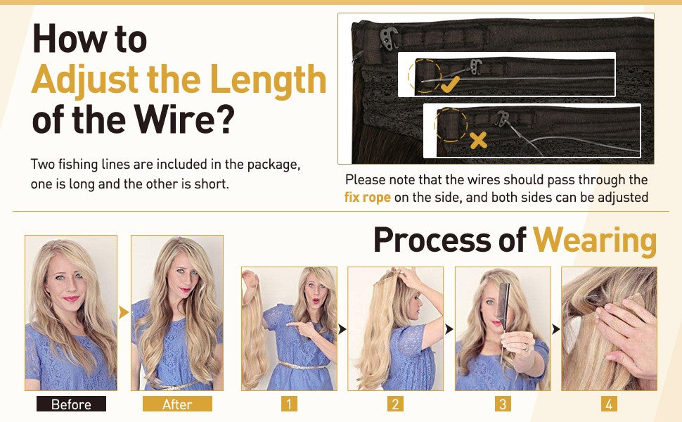 Full Shine Fishing Wire Hair Extensions Cabelo Humano Real Hair Extensions Apliques Para Mulheres Fio Secreto Grosso
