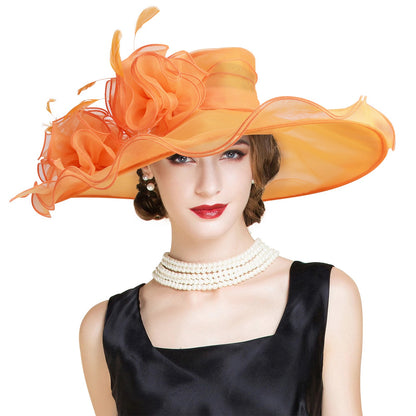 Women Church Hats 2025 Luxury British Top Hats for Elegant Women for Sun Beach Hat Kentucky Tea Party Derby Hats S10-3609
