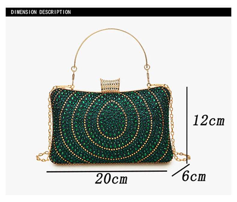 Luxury Women's Evening Bag Sparkling Rhinestone Handbag Fashion Chain Crossbody Bag Elegant Wedding Dress Party Banquet Clutch