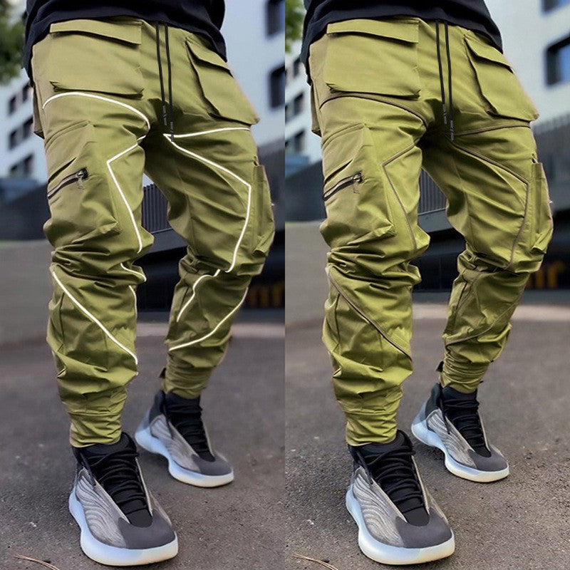 Men's Reflective Cargo Pants 2025 New Hip Hop Casual Joggers Trousers Multi-Pocket Men Sweatpants Streetwear Sports Pant M-3XL