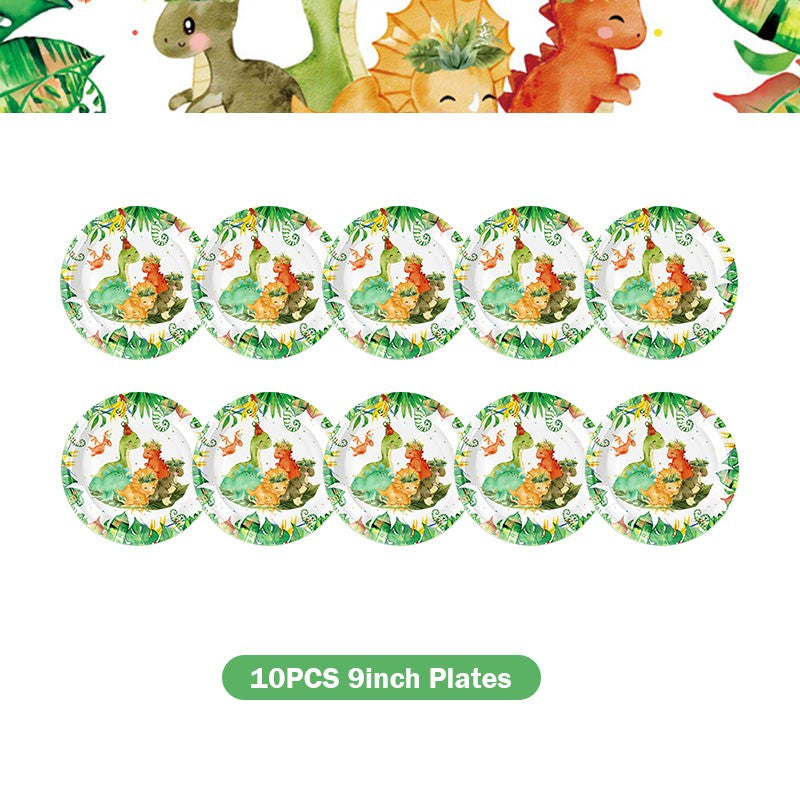 Happy Dinosaur Birthday Decoration Party Supplies Set Cup Plate Dinosaur Balloons Stickers Banner Gift Bags for Kids Boy Favors