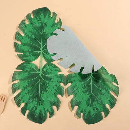 20-100Pcs Bulk Tropical Jungle Leaf Paper Napkin for Hawaiian Summer Beach Birthday Party Table Decoration Wedding Supplies