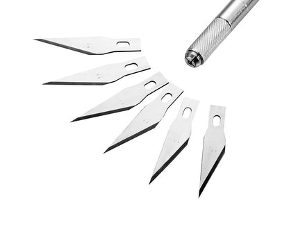 Engraving Non-Slip Metal Scalpel Knife Kit + 50/20/10/5pcs #11 Blades Cutter Craft Knives for Mobile Phone PCB Repair Hand Tools