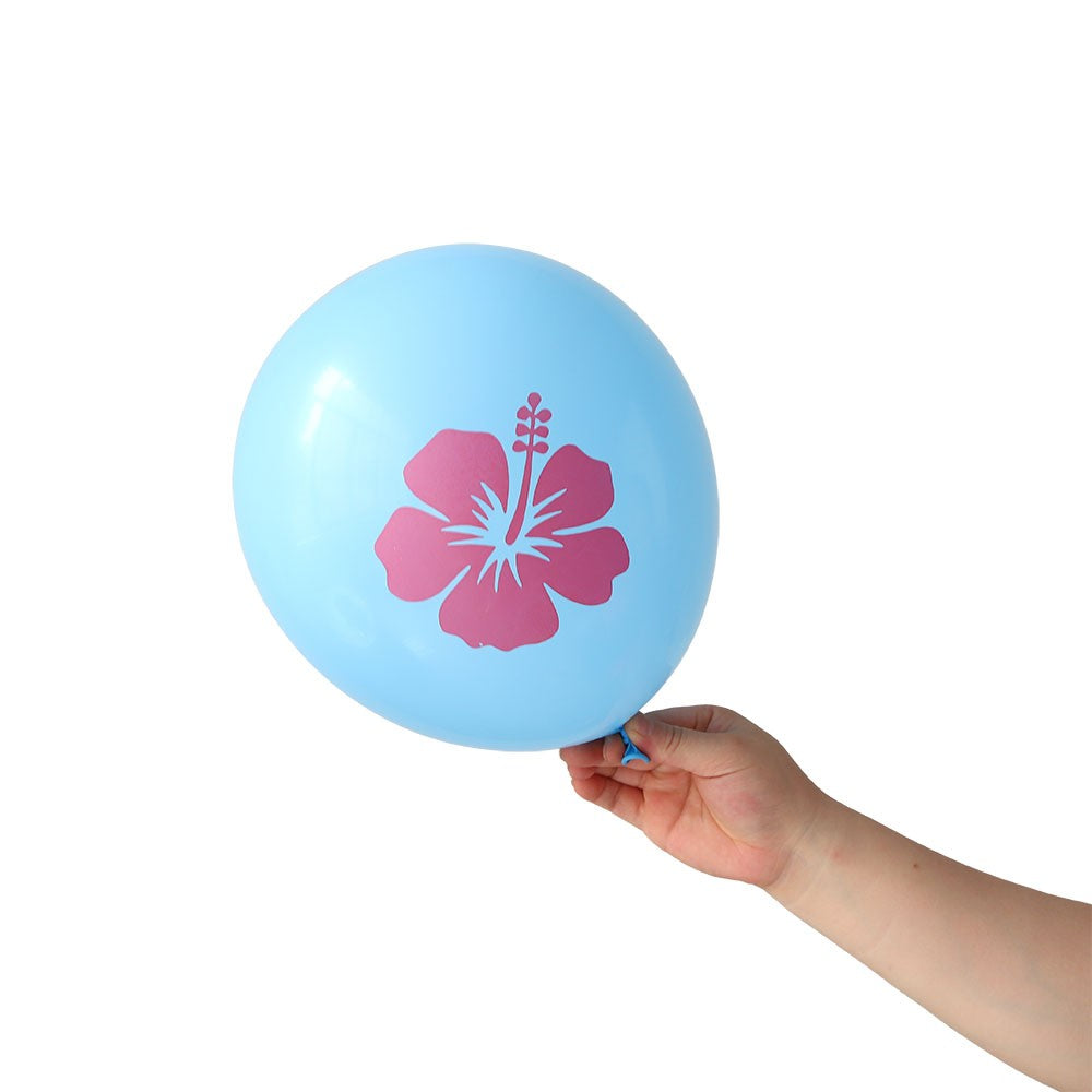 Hibiscus Foil Balloon Set Hot Pink Yellow Purple Hibiscus Balloon Summer Tropical Birthday Hawaii Baby Shower Party Decoration