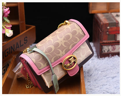 Light luxury women's bag 2025 new high-end color contrast single shoulder underarm bag designer fashionable crossbody small squa