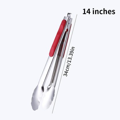 9 ", 12", 14 "- non slip stainless steel barbecue tongs meat salad bread clip barbecue rack buffet clip barbecue cooking tools