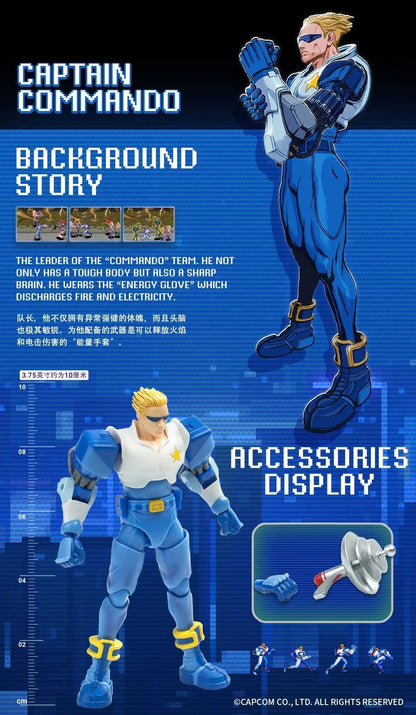 Em estoque 52TOYS CAPCOM Captain Commando Boneco Mack The Knife Ginzu The Ninja Baby Head Boneco de Ação Estátua Colecionável Modelo