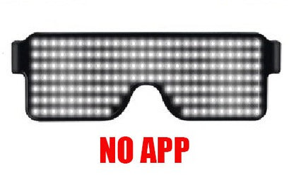 App Control Bluetooth Led Party Glasses Customized Languages USB Charge Flashing  Luminous Eyewear Christmas Concert Sunglasses
