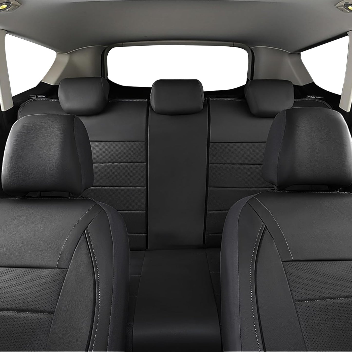 Capas de Couro Universais para Banco de Carro Vermelho Simples à Prova d'Água para 5 Assentos