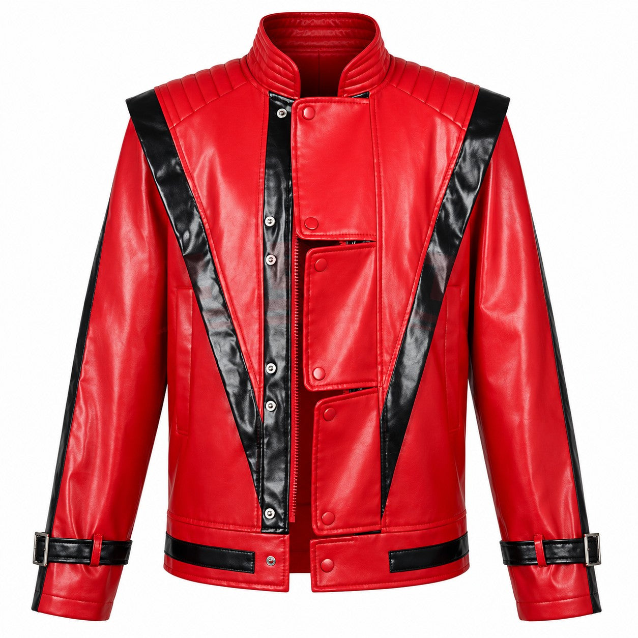 Classic Michael Joseph Jackson Leather Red Thrilling Jacket Halloween Birthday Gift Night Outwear