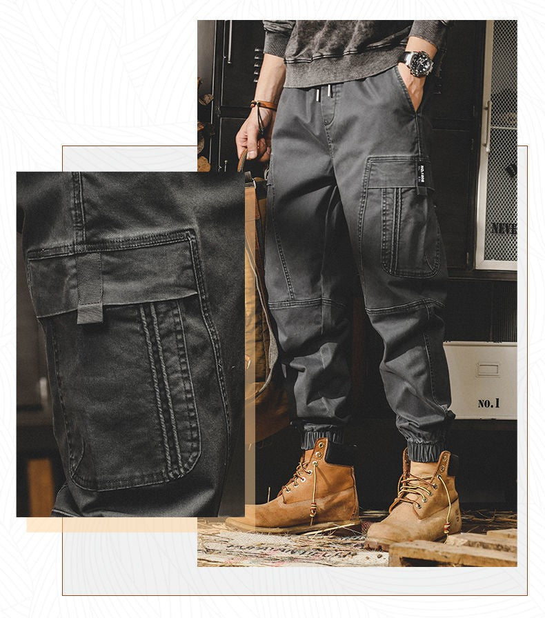 Calça Cargo Masculina ARENS Techwear Preta Calça Cargo Masculina Vintage Japonesa Streetwear Hip Hop Bolsos Estilo Safari Casual Solta