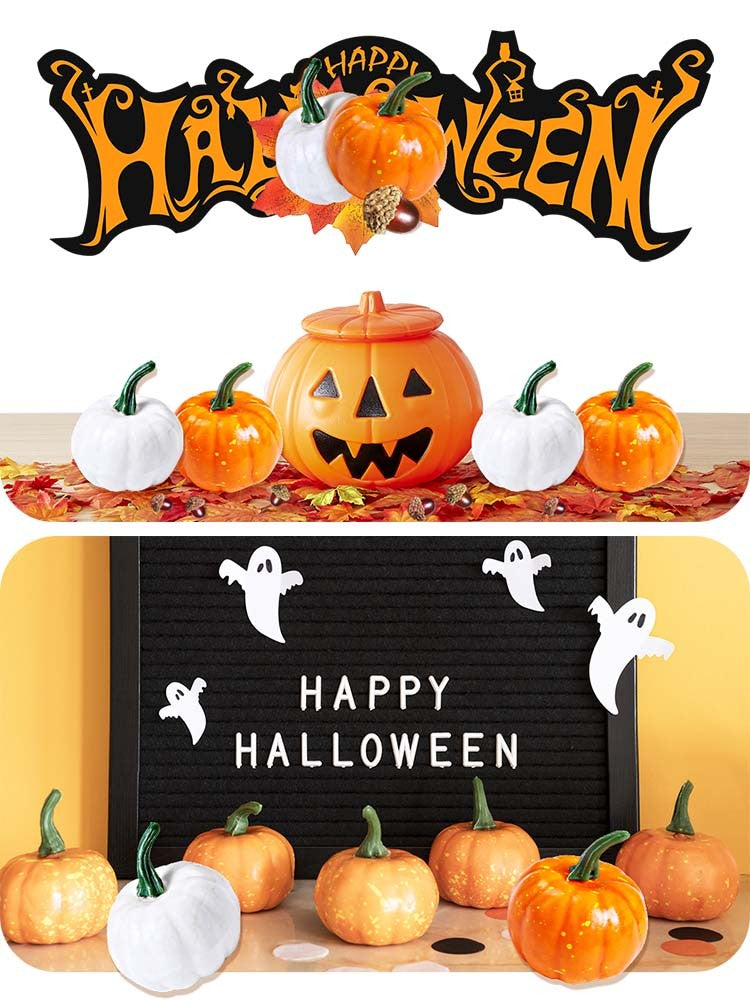 6/12pcs Simulated Pumpkin Decoration 5.5cm Vegetable Model Yellow / White Halloween Family Party Atmosphere DIY Decorations TMZ