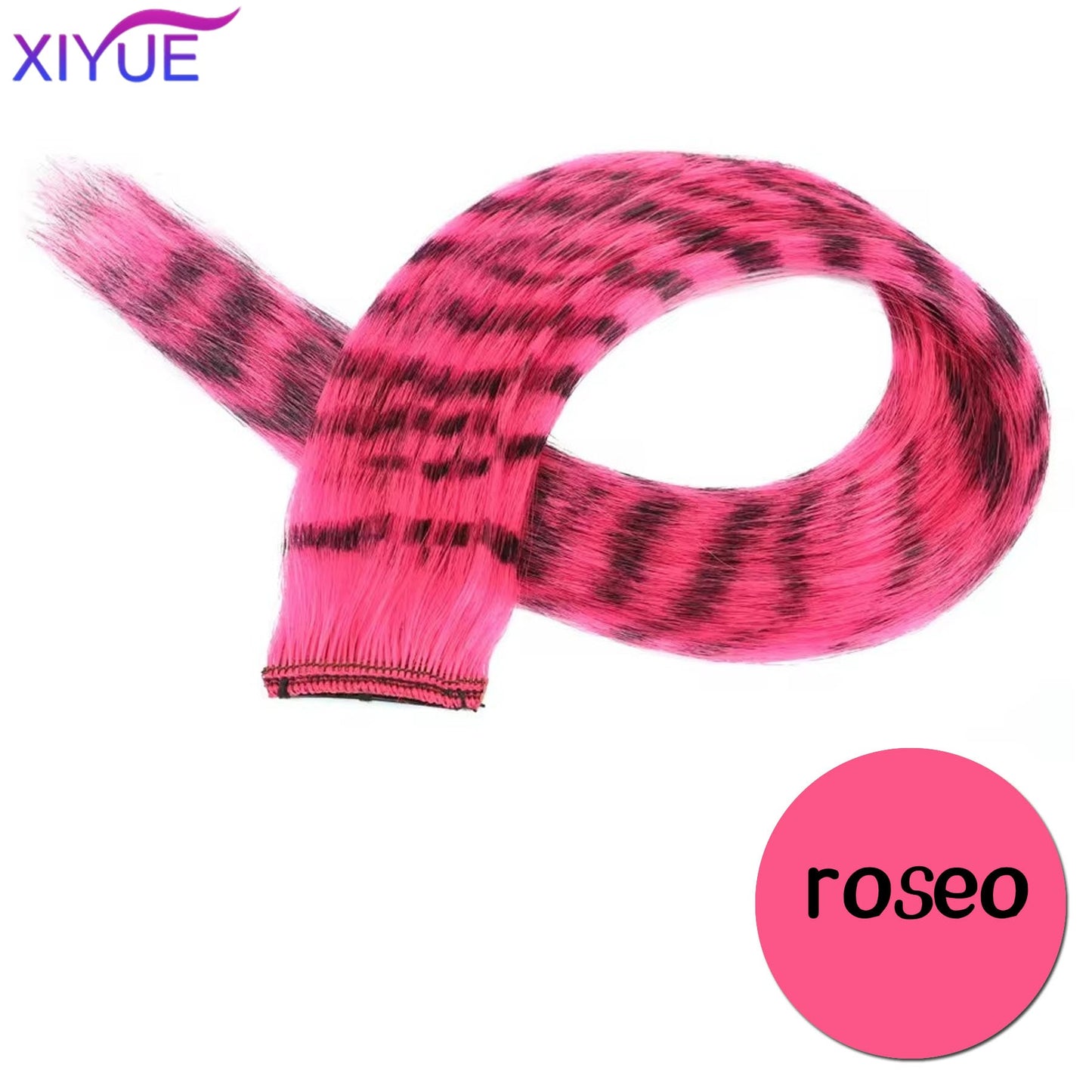 Synthetic One Card Hair Extension Wig Hair For Women Long Straight Clip-in Colored Zebra Line Feather Hair Extensions Fake Hair