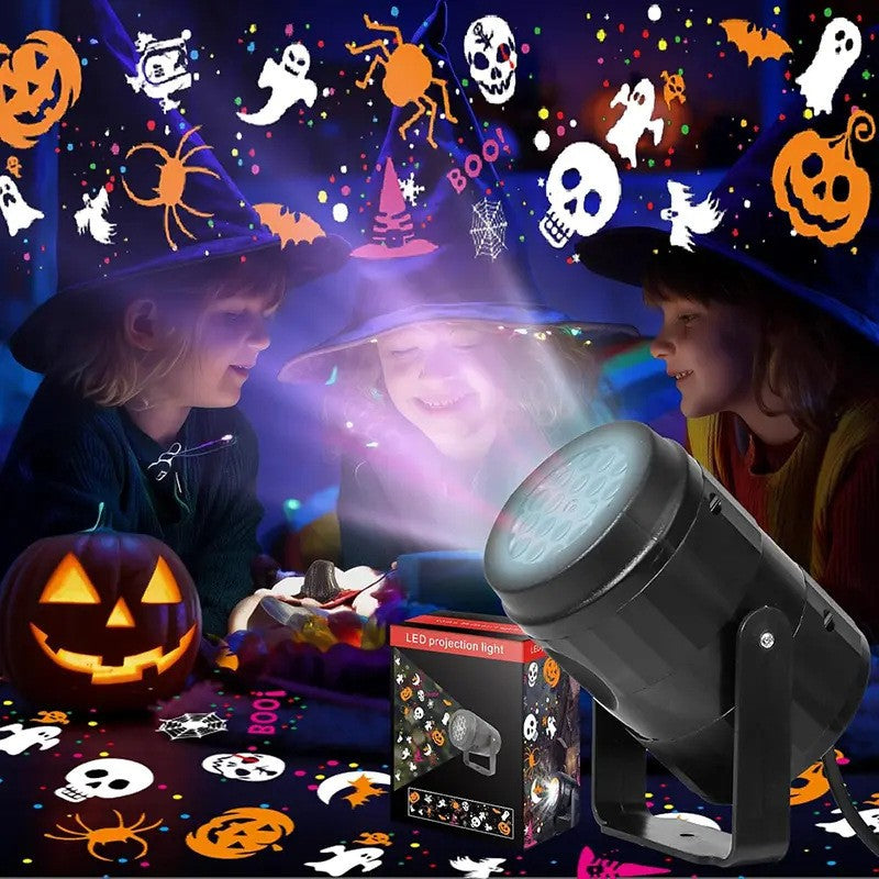Pumpkin/Snowflake Projector Lights Outdoor/Indoor USB Rotating Pumpkin Ghost Ambient Light Halloween Christmas Festive Decor