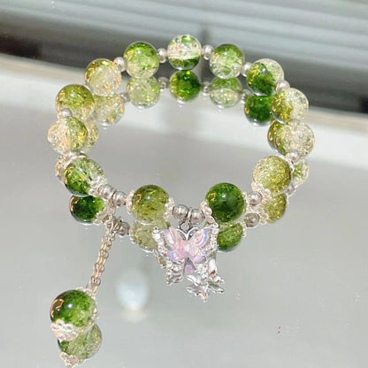 Nova pulseira de cristal com contas simples para mulheres meninas coreanas ins flor raposa pena borla pulseiras melhores amigas joias presentes 2024