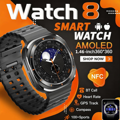 2025 New Watch8 Ultra Smart Watch Classic NFC Health Monitoring  Bluetooth Call 3ATM Waterproof HD Smartwatch For IOS Android