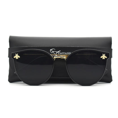 Trendy Luxury Bee Round Sunglasses For Women Men Fashion Mirror Gradient Vintage Sun Glasses Retro Driving Eyewear UV400 Oculos