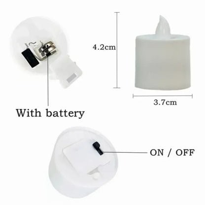 24/50Pcs Flameless LED Tealight Candles Flickering Light With Switch Battery Powered Warm Light For Wedding Christmas Home Decor