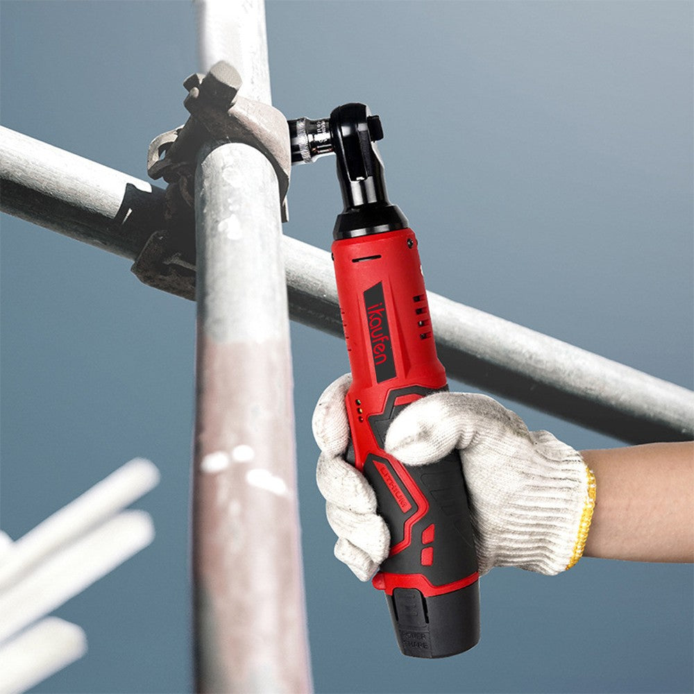 Chave Elétrica Sem Fio 12V, Chave de Catraca 3/8 Polegadas, Ferramenta de Reparo Automotivo para Remover Parafusos e Porcas, Chave de Ângulo Reto