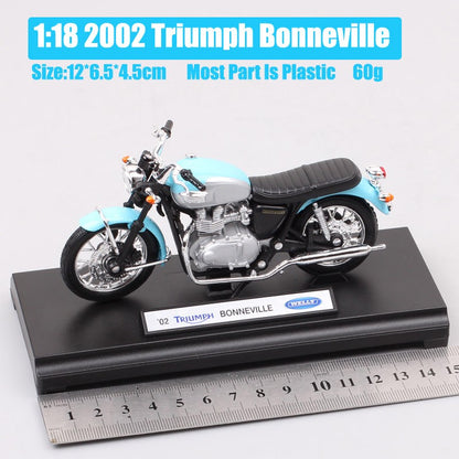 1/18 Escala Welly Triumph Tiger Explorer 800 Sprint RS Bonneville Daytona Trophy Thruxton 1200 Moto Diecast Modelo Brinquedo