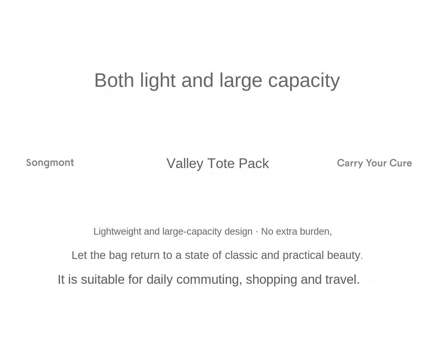 Songmont Designer Tote Bag Signature Monogram Print PU Material Lightweight Durable Womens Bag Zipper Top Polyester Lining