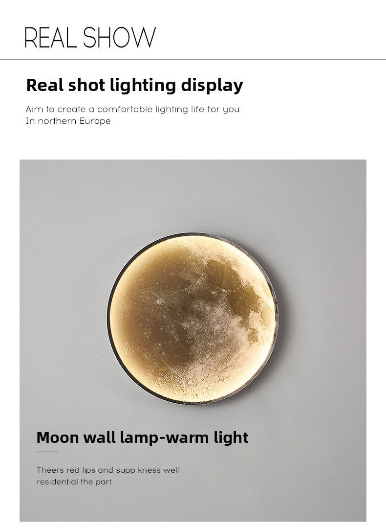 Modern LED Lunar Wall Lamp, Planetary Elegant Design Ceiling Lamp for Bedroom, Living Room Decor
