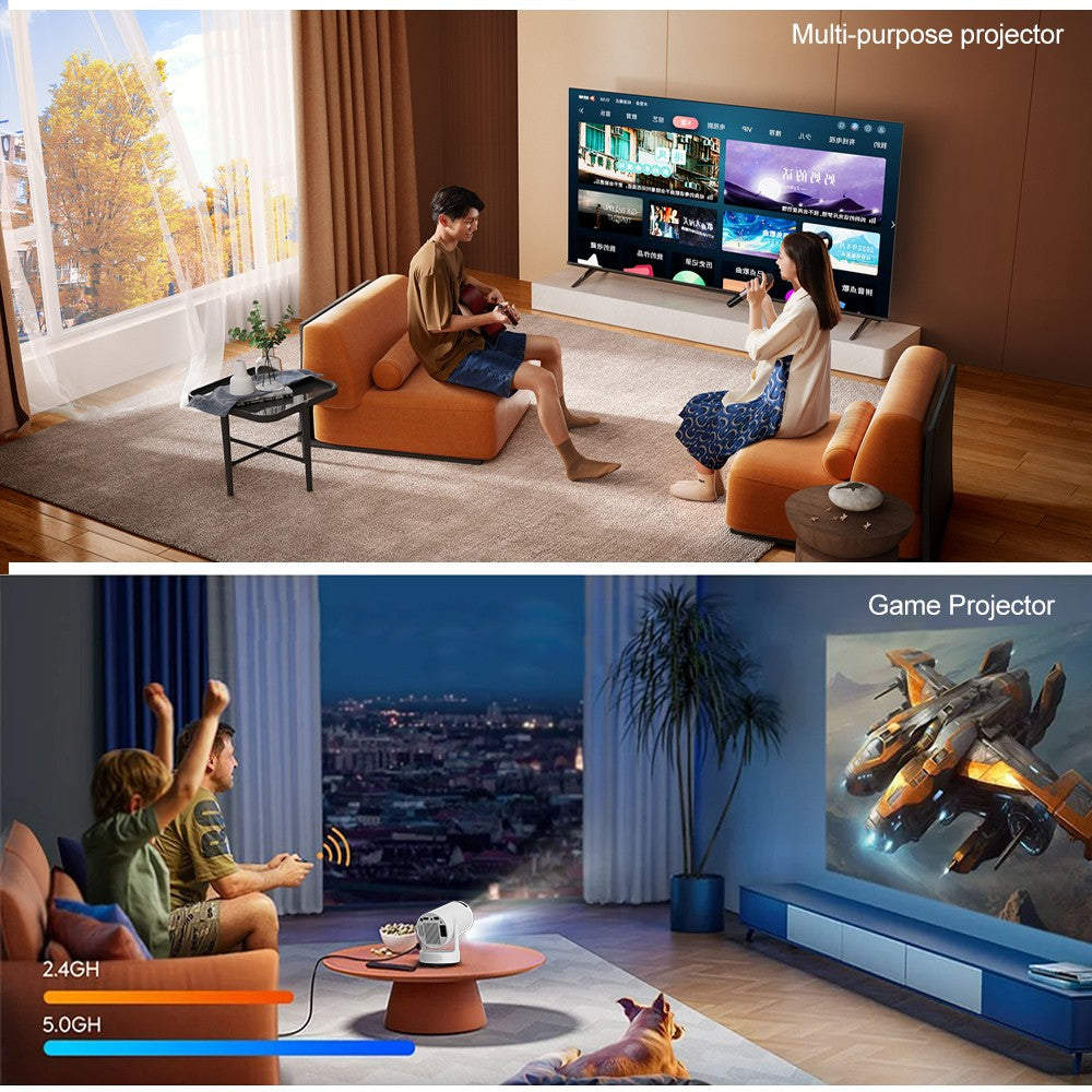 Salange HY300 Ultra Projector Update HY300 4K Android11 Wifi6 Allwinner H713 BT5.4 1080P 1280*720P Home Theater Outdoor Portable