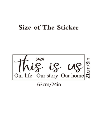 1 pc pretty words- this is us our life our story our home Wall Sticker Home Decoration Accessories For Living Room Bedroom