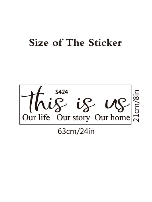 1 pc pretty words- this is us our life our story our home Wall Sticker Home Decoration Accessories For Living Room Bedroom