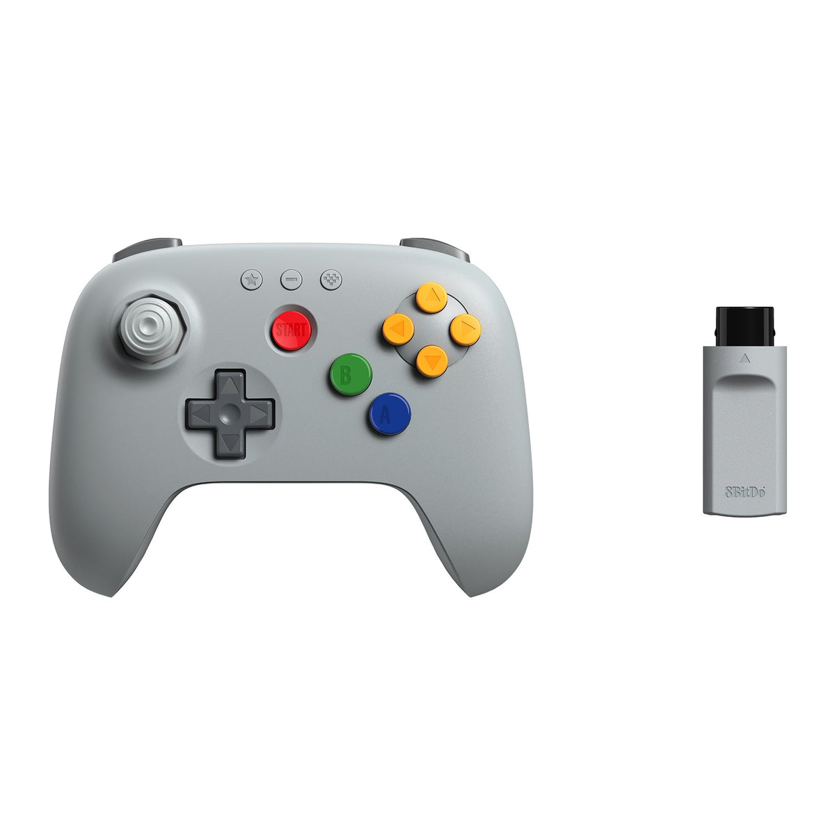 8BitDo 64 2.4G Wireless Controller for Original N64 / Analogue 3D / Windows PC, Retro Gamepad Low Latency (Grey)