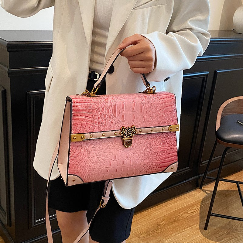 Luxury Purple Handbag Classic Women Bag 2025 New Designer Shoulder Bag High Quality Solid Pu Leather Crossbody Small Square Bag