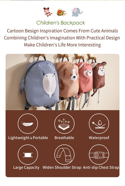 Novas mochilas infantis anti-perda com desenhos de animais fofos, mochilas escolares para meninos e meninas da pré-escola, mini bolsas escolares