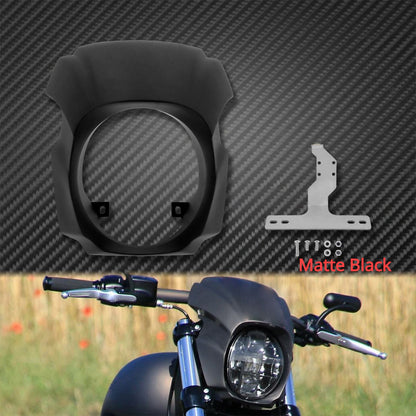 Capa Carenagem Farol Dianteiro Brilho Preto/Preto Fosco Para Harley Softail Breakout FXBRS FXBR Modelos 2018-2022 2023