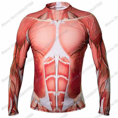 Human Circulatory System Rash Guard Jiu Jitsu BJJ MMA T-shirt Compression Shirt Long Sleeve Surfing Jersey Beach Diving Tops