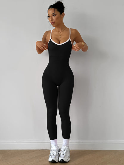 CZGUKE  Girls Pink Sports Jumpsuit Running One Piece Bodysuit Workout Rompers Women Overalls Sportswear Gym Fitness Yoga Suit