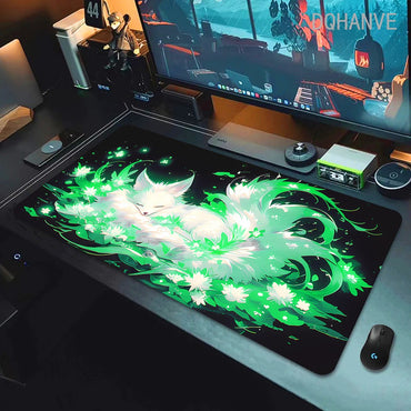 Cute Red Fox Mousepad HD Kawaii Animal Desk Mat Lock-Edge XXL Pads XXL Office Accessories Large Gaming Keyboard Mats For Gamer