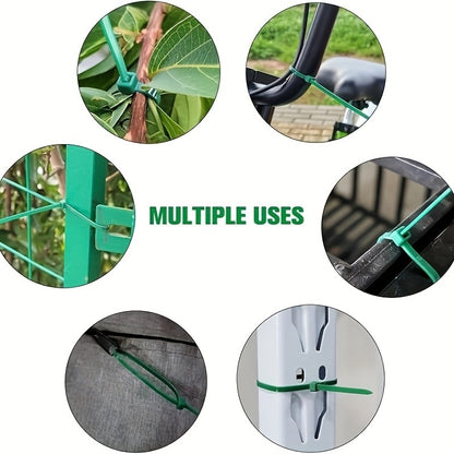 Reusable Adjustable Plastic Plant Cable Ties for Garden Vines, Trees, and Shrubs Support, Locking Nylon Zipper Organizer Tools