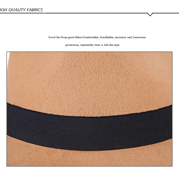 Men Winter Thick Warm Felt Fedora Hats Wool Gentleman Jazz Cap Homburg Male Classical Narrow Brim Top Hat