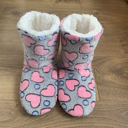 Women Soft Sole Boots Slippers Ankle Shoes Winter Indoor Plush Thickened Warm Fur Slippers Platform Shoes Home Boots Footwear