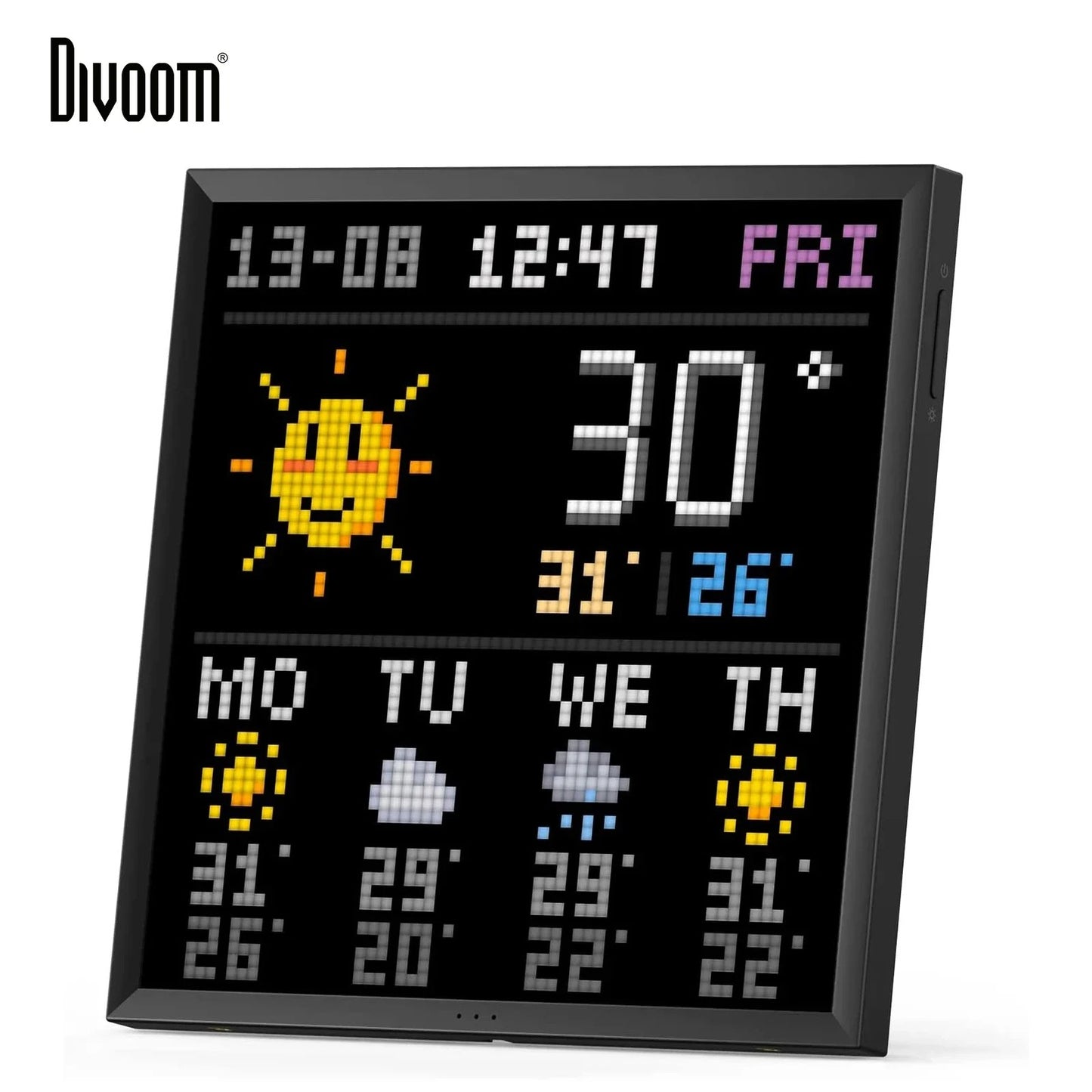 Divoom Pixoo 64 WiFi Pixel Art Display Moldura Digital WiFi com Controle via Aplicativo, Painel de LED 64 x 64 para Decoração de Sala de Jogos