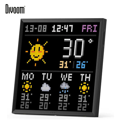 Divoom Pixoo 64 WiFi Pixel Art Display Moldura Digital WiFi com Controle via Aplicativo, Painel de LED 64 x 64 para Decoração de Sala de Jogos