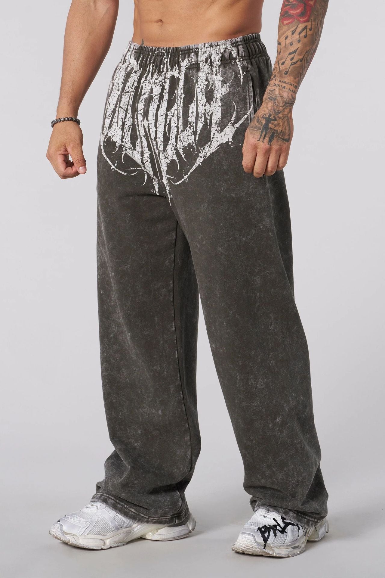 2025 YOUNGLA New American-style men's sports pants jogging muscle fitness casual pants loose straight-leg pants