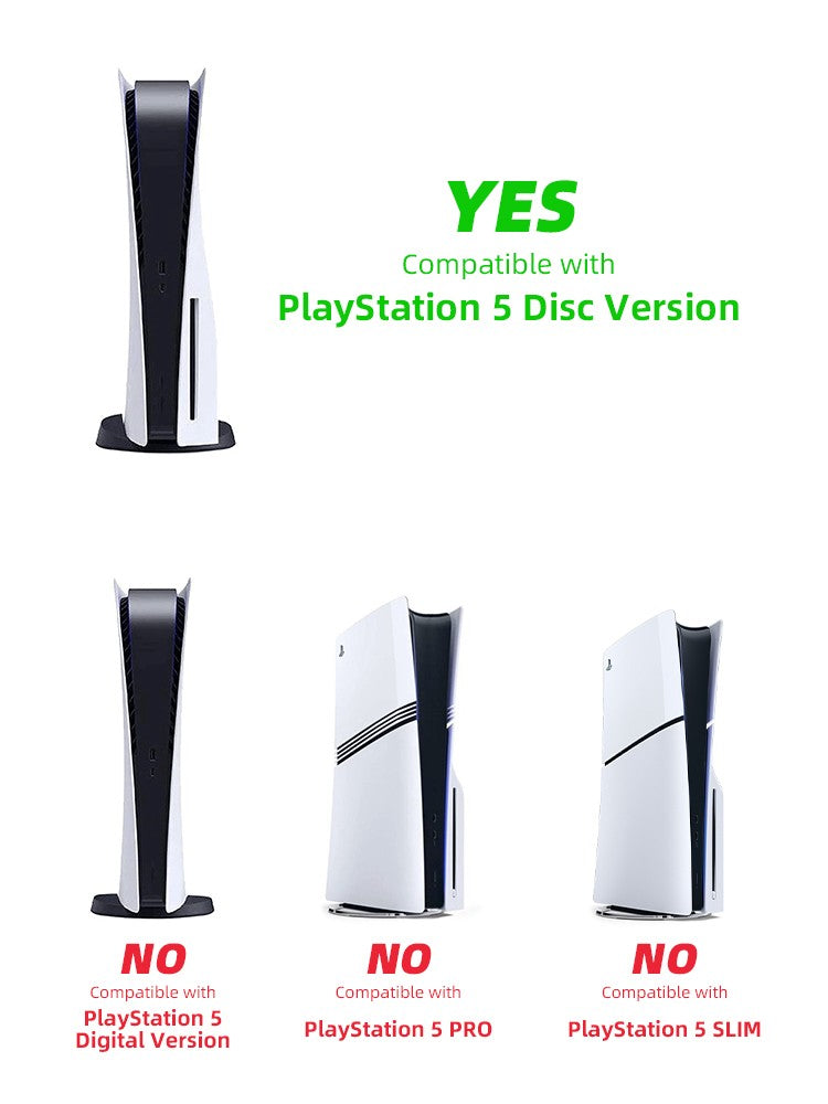 DATA Frog Protective Shell Cover for PS5 Console Full Set Faceplate Replacement Accessories for PS5 Digital Disc Version