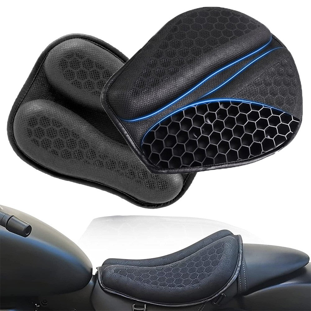 Almofada de Gel Antiderrapante para Assento de Moto 3D Colmeia Amortecedora Almofada de Assento de Moto Respirável Acessório de Capa de Assento de Moto
