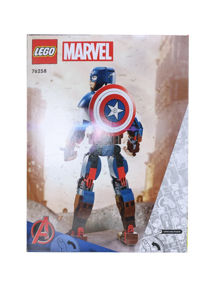 LEGO 76258 Super-Herói Marvel Capitão América Boneco Montável Brinquedo Presente de Dia das Crianças