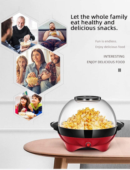 Máquina de pipoca elétrica doméstica 850W máquina de pipoca quente automática pipoqueira caseira DIY Popcorn Movie Snack Sonifer Popper