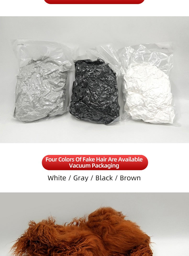 Standard Bichon Pet Simulation model Dog for Grooming Practice Fake Hair Trim And Style Must Be Used with Skeleton Model