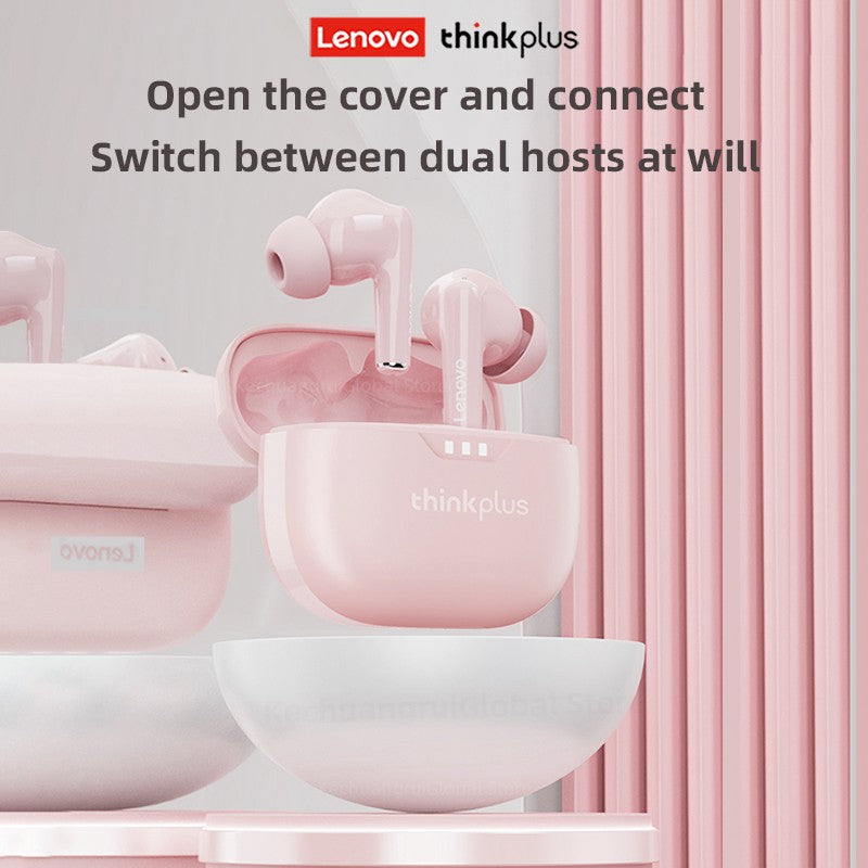Fone de ouvido Lenovo original 2025, sem fio Bluetooth 5.3, fones de ouvido estéreo HiFi com cancelamento de ruído, fones de ouvido esportivos com controle de toque, novo presente