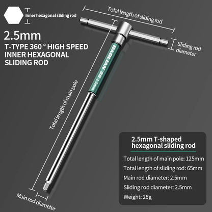 Chave de fenda Torx T/L 2.5/3/4/5/6/8/10mm Chave Allen Tipo T Cromada Chave Inglesa em Forma de T Ferramenta Manual Chave de Boca Tipo T Estendida