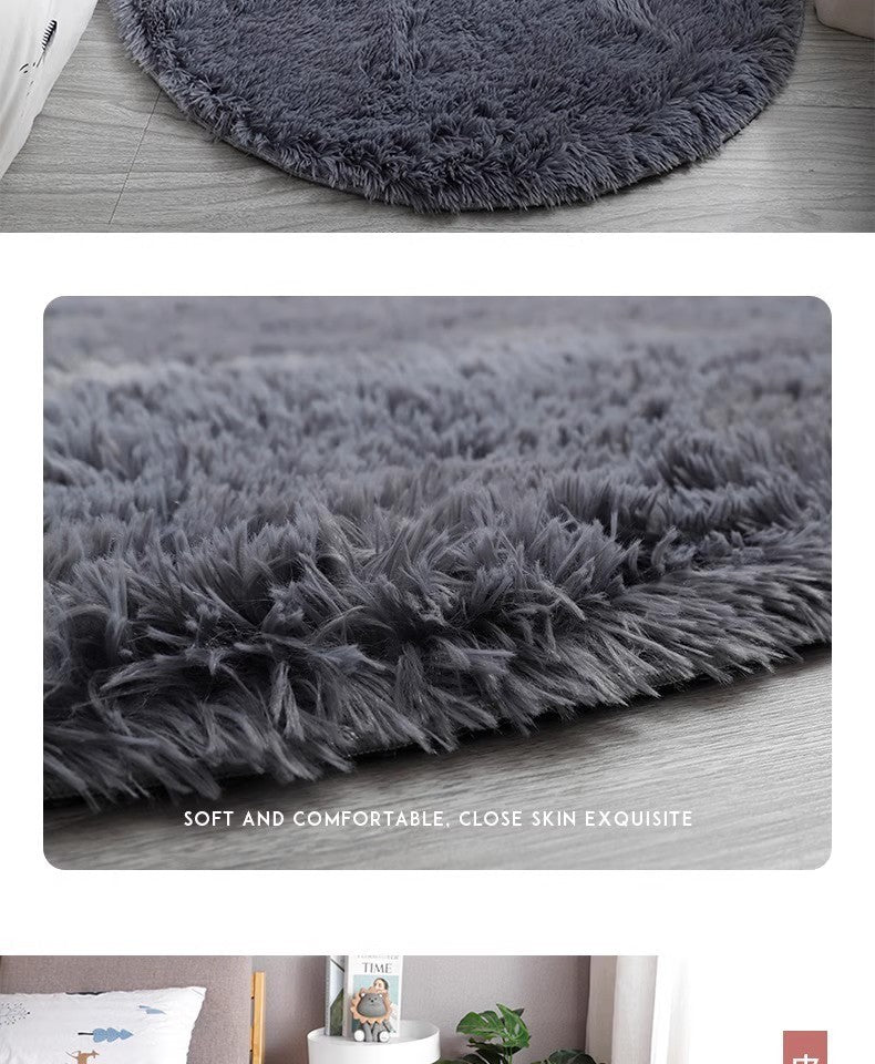 Tie-Dye Oval Living Room Rug Comfortable Soft Home Decor Floor Cushion Sofa Eend Table Bedroom Fluffy Non-Slip Plush Bed Rug